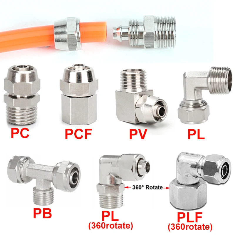 Compression Fitting Brass - Медные пневматические фитинги Воздушный фитинг OD